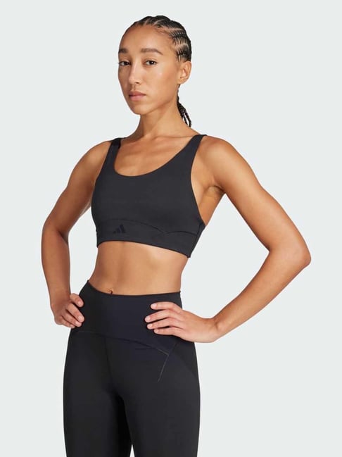 Adidas Black Skinny Fit Workout Bra-image-38