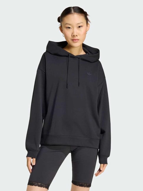 Adidas Originals Black Relaxed Fit Hoodie-image-30