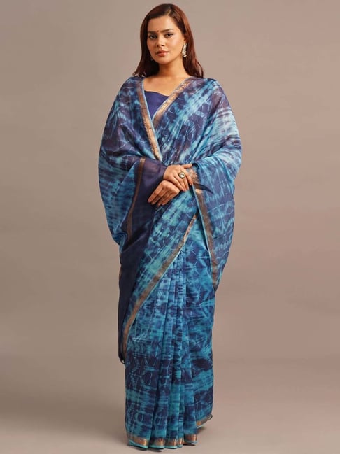 Jaypore Blue Tie & Dye Saree-picture-47