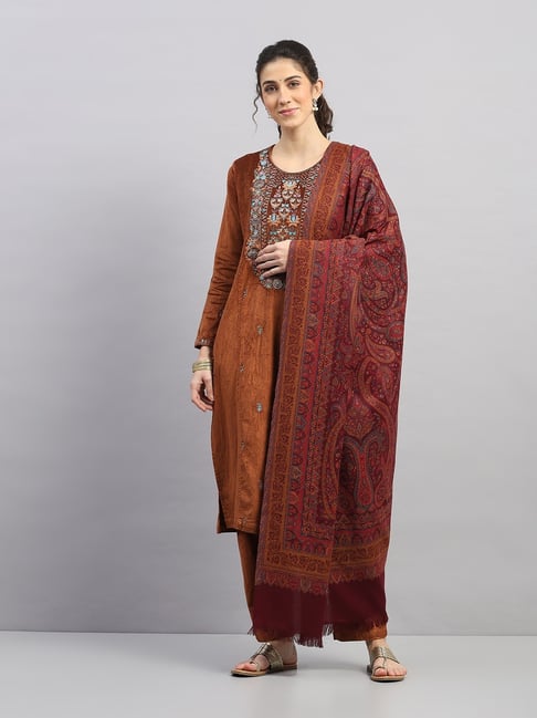 Monte Carlo Womens Regular Fit Self Design Shawl-picture-37