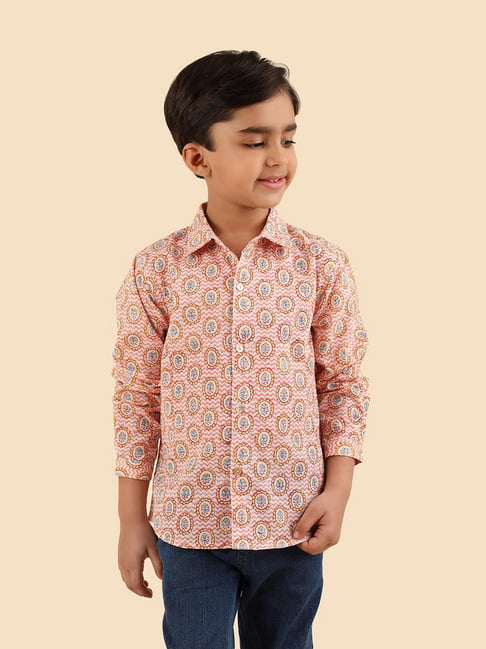 Fabindia Boys Yellow Cotton Printed Shirt-picture-33