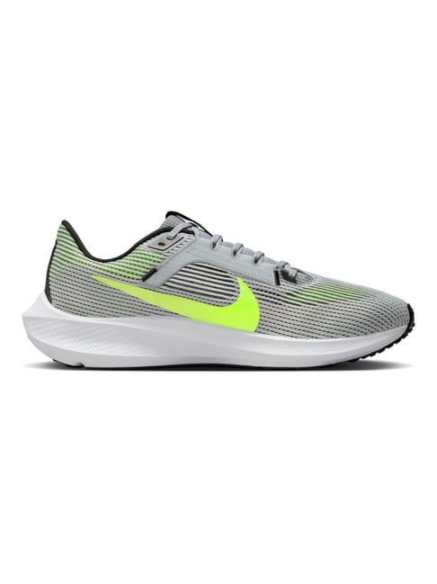 Nike Men's Air Zoom Pegasus 40 Wolf Grey & Volt Black White Running Shoes-picture-18