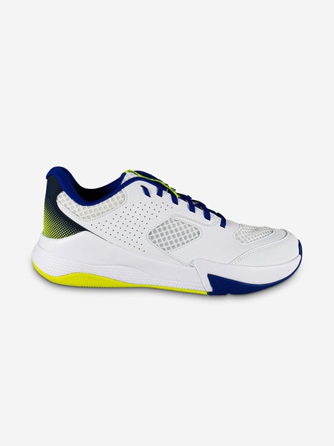 decathlon Allsix Adult Volleyball Shoes Comfort - White/Blue & Neon Yellow.-picture-34