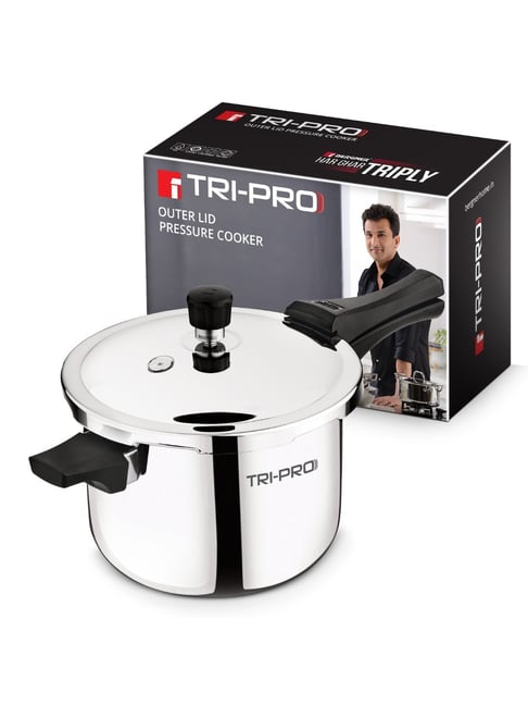Bergner Silver Stainless Steel Tripro Outer Lid Pressure Cooker (3 L)