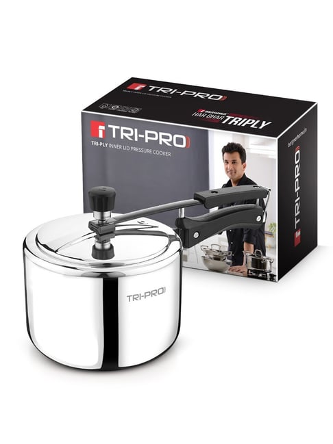 Bergner Silver Stainless Steel Tripro Inner Lid Pressure Cooker (3 L)