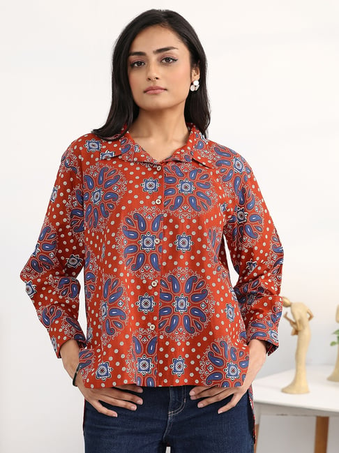 Gerua by Libas Rust Cotton Printed Kurti-picture-39