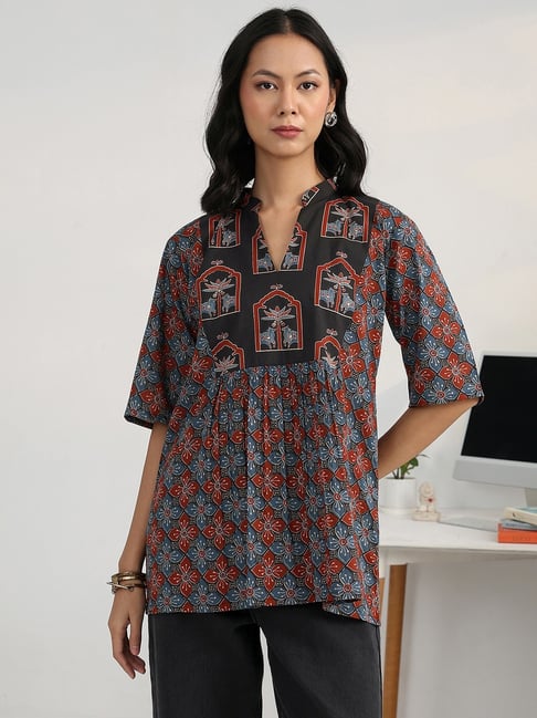 Gerua by Libas Multicolor Printed Short Kurta-picture-37