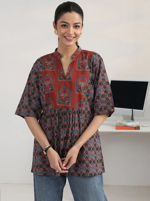 Gerua by Libas Multi Ethnic Motifs Short Kurta-picture-36