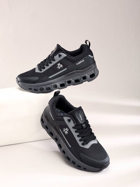 Campus Men's TRASKO Black & Dark Grey Running Shoes-picture-27