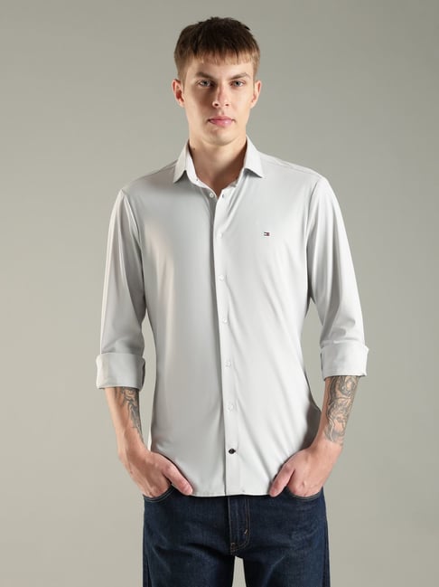 Tommy Hilfiger Grey Slim Fit Shirt-image-36