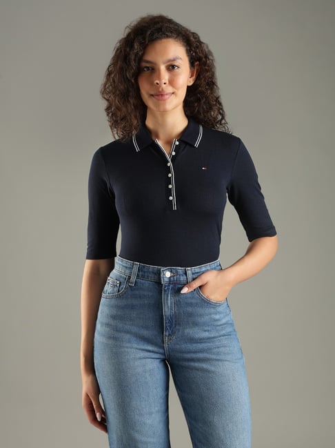 Tommy Hilfiger Navy Slim Fit Polo T-Shirt