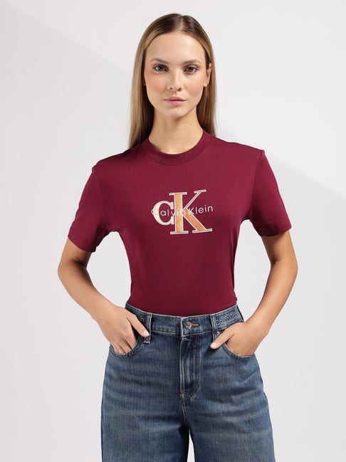 Calvin Klein Jeans Berry Glaze Printed Regular Fit T-Shirt
