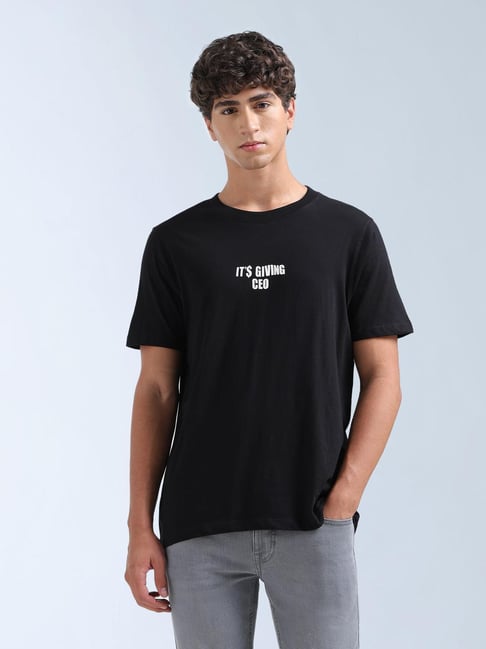 Flying Machine Typographic Printed Pure Cotton T-Shirt-picture-32