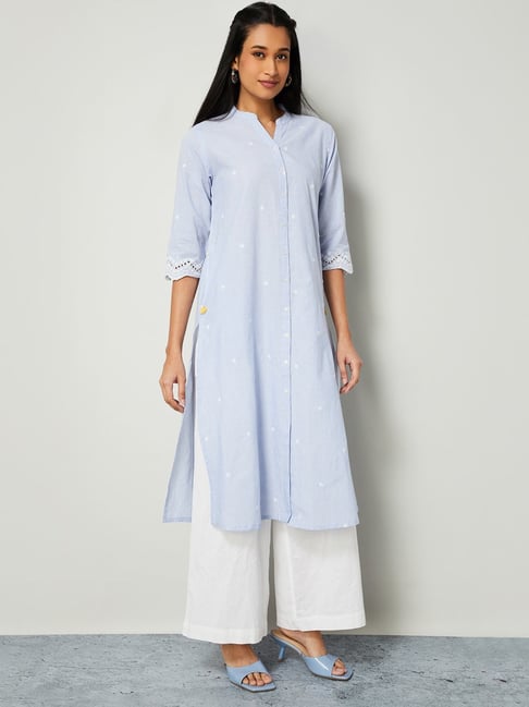 Melange by Lifestyle Blue Regular Fit Kurta-picture-35