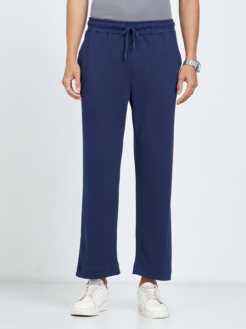 SF Jeans by Pantaloons Blue Relaxed Fit Solid Trackpants-picture-31