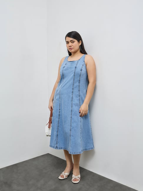 westside denim dress Buy LOV Blue Denim A-Line Dress from Westside