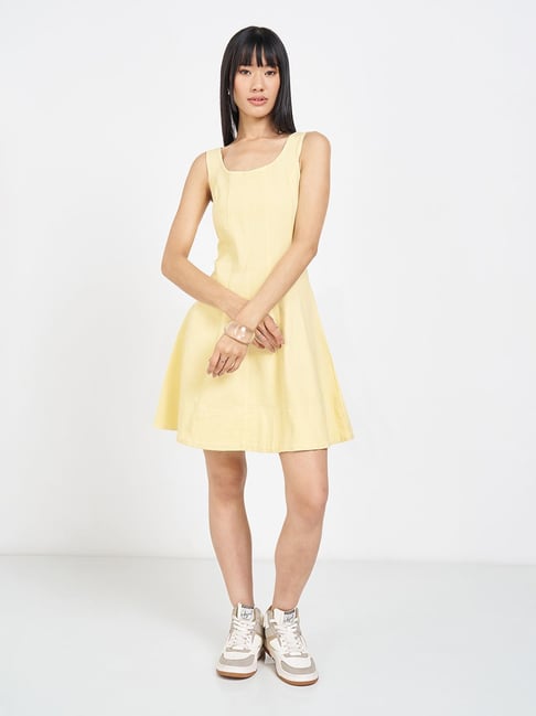 slim fit dress slacks Zimmermann Matchmaker Bow Yellow Dress main image 0