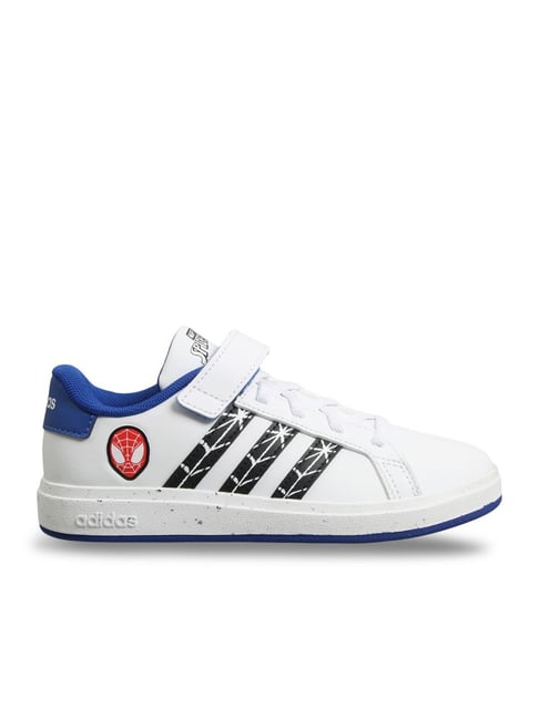 adidas Kids GRAND COURT SPIDERMAN EL K White Running Shoes-image-1