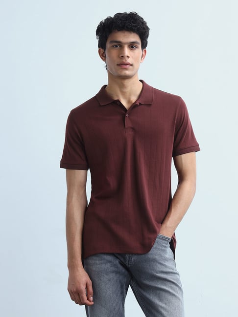 Flying Machine Self Design Vertical Striped Regular Fit Polo T-Shirt-picture-37