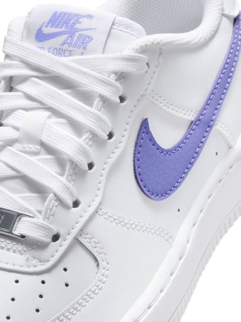 Nike Kids AIR FORCE 1 (GS) White & Light Thistle Casual Sneakers