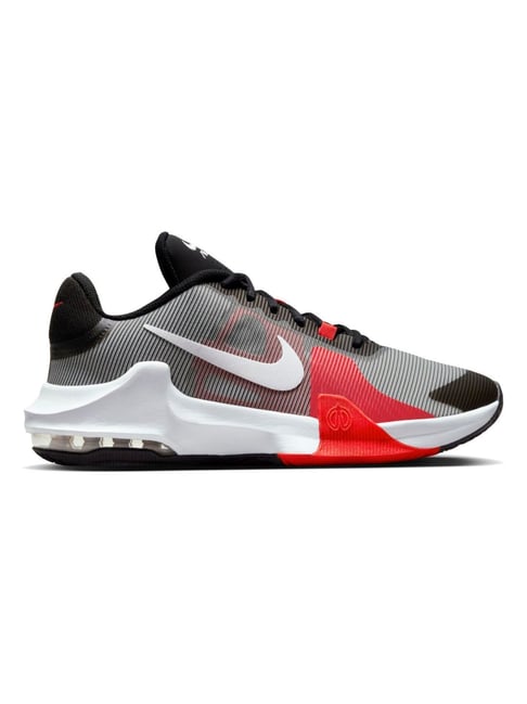 Nike Men's AIR MAX IMPACT 4 Black & White Bright Crimson Basketball Shoes