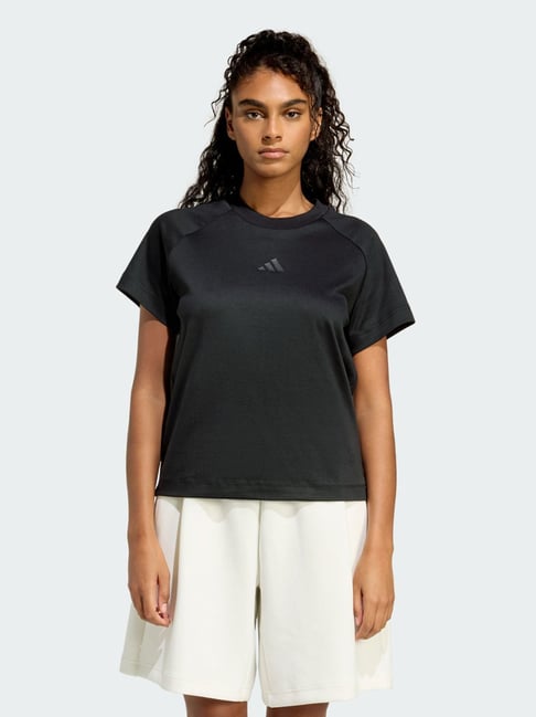 adidas W Sl Black Cotton Regular Fit Sports T-Shirt-picture-17