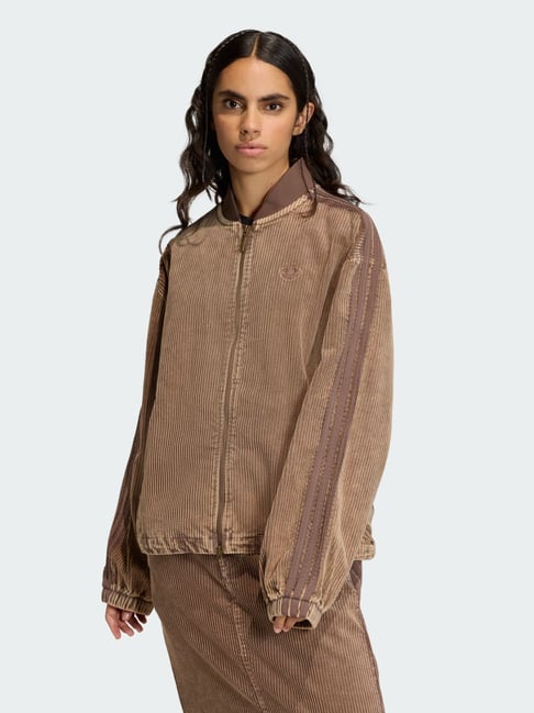 Adidas Originals Ss Jk Brown Cotton Relaxed Fit Sports Jacket-image-17