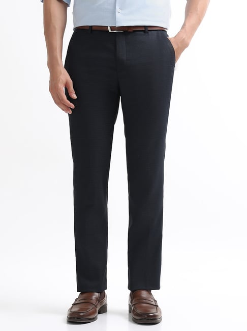 Arrow Blue Skinny Fit Checked Trousers-picture-26