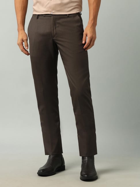 Arrow Brown Skinny Fit Solid Trousers-picture-36