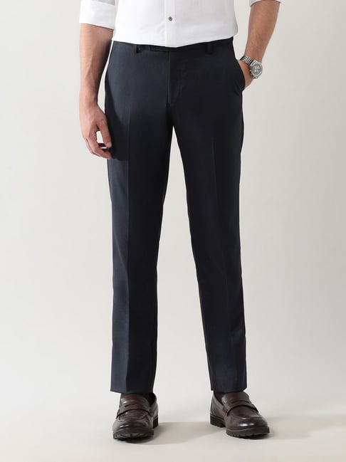 Arrow Blue Skinny Fit Solid Trousers-picture-25