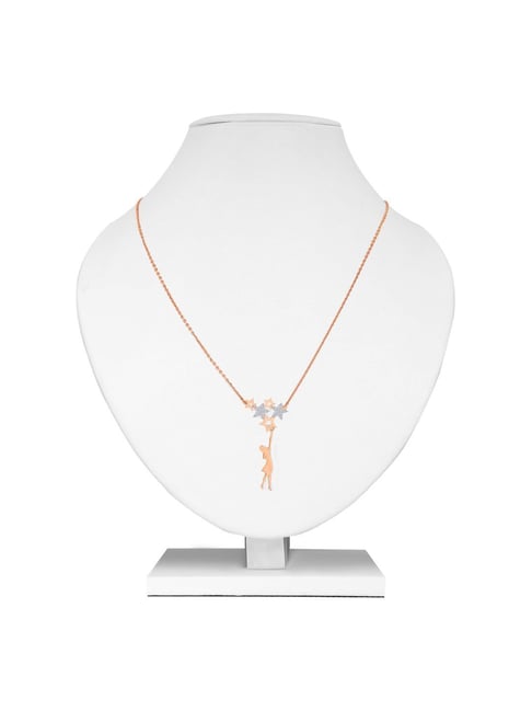 Muthoot Pappachan Meghante 18K (750) Rose Gold CZ Dream Necklace for Women