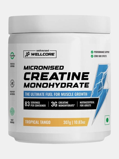Wellcore Micronised Creatine Monohydrate Powder Tropical Tango - 307 gm
