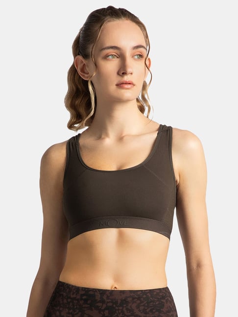 Jockey AP20 Women's Wirefree Padded Tactel Nylon Racerback Styling Sports Bra with StayFresh