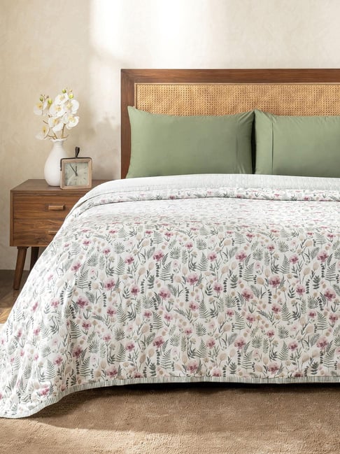 Maspar Pink Cotton Floral Print Single Size Dohar-image-17