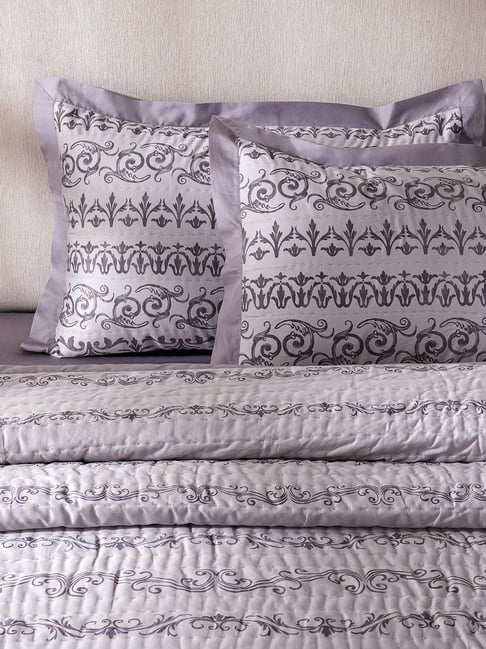 Maspar Purple Floral Print Standard Size Pillow Sham - Set of 2