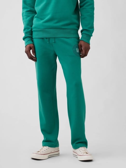 gap green regular fit graphic trackpants