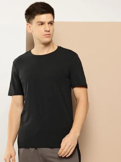 ALCIS Black Slim Fit Embroidered T-Shirt-picture-19