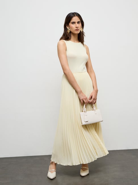 westside beige dress Buy Wardrobe Light Beige Striped A-Line Dress from Westside