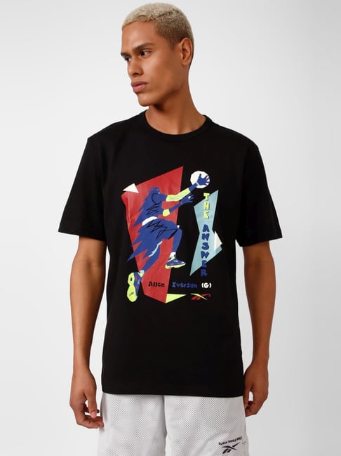 Reebok Black Regular Fit Printed Sports T-Shirt-picture-25