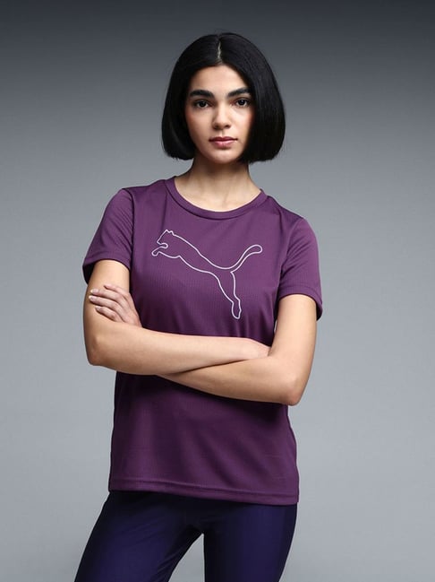 Puma Essential Plum Wine Regular Fit Printed Sports T-Shirt-picture-27