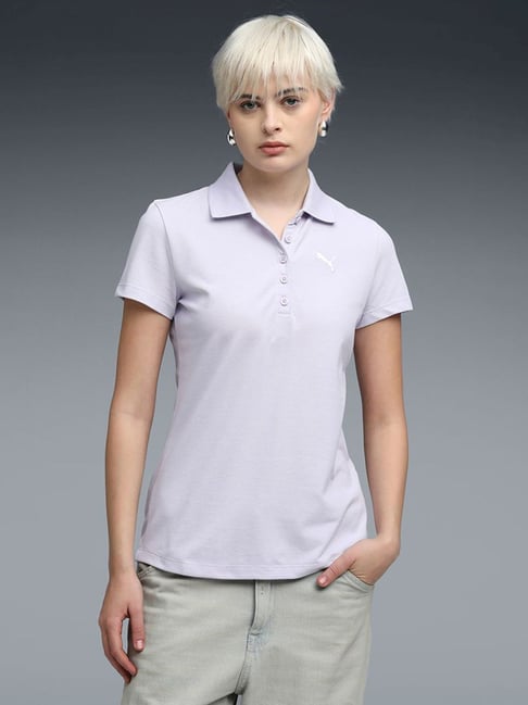 Puma Essential Spring Lavender Cotton Regular Fit Polo T-Shirt