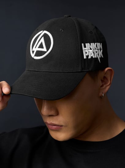 The Souled Store Black Linkin Park Embroidered Baseball Cap