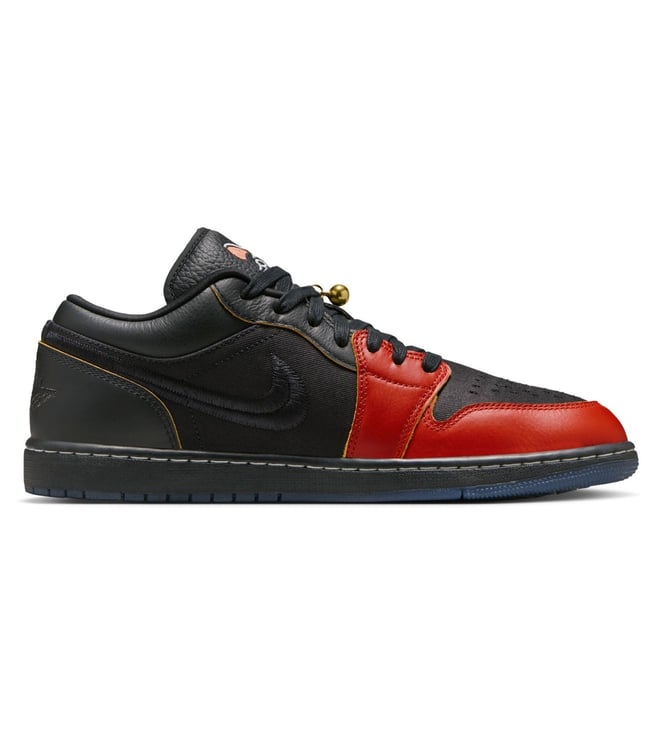 Nike Men's AIR JORDAN 1 LOW SE Black & Dragon Red Sneakers