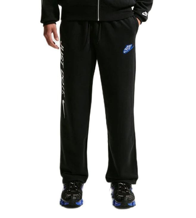 Nike Black & White AS M NK CLUB FT OH JDI Printed Relaxed Fit Mid Rise Pant