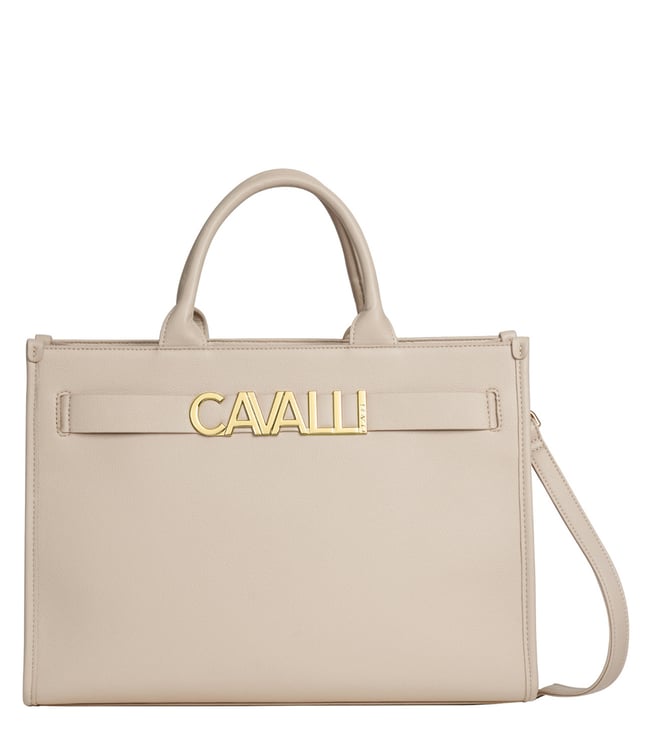 Cavalli Class Beige CLOE Medium Shopper Handbag