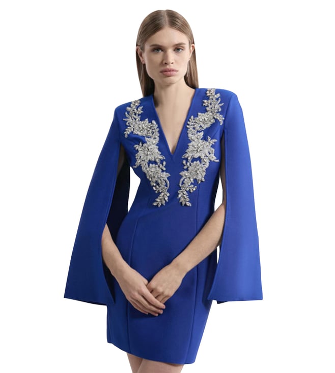 KAREN MILLEN Cobalt Blue Embellished Bodycon Dress