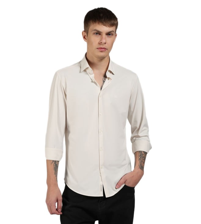 CALVIN KLEIN JEANS Off White Slim Fit Shirt