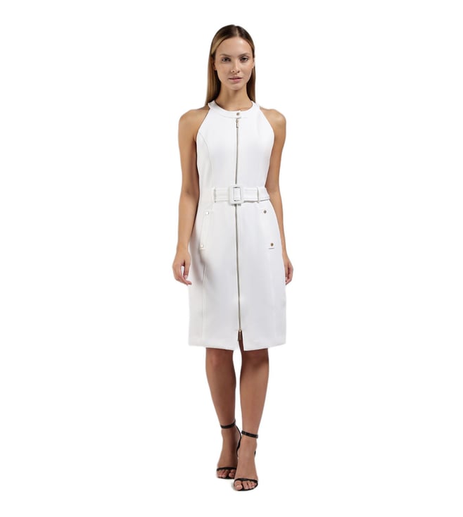 CALVIN KLEIN JEANS White Flared Fit Sheath Dress