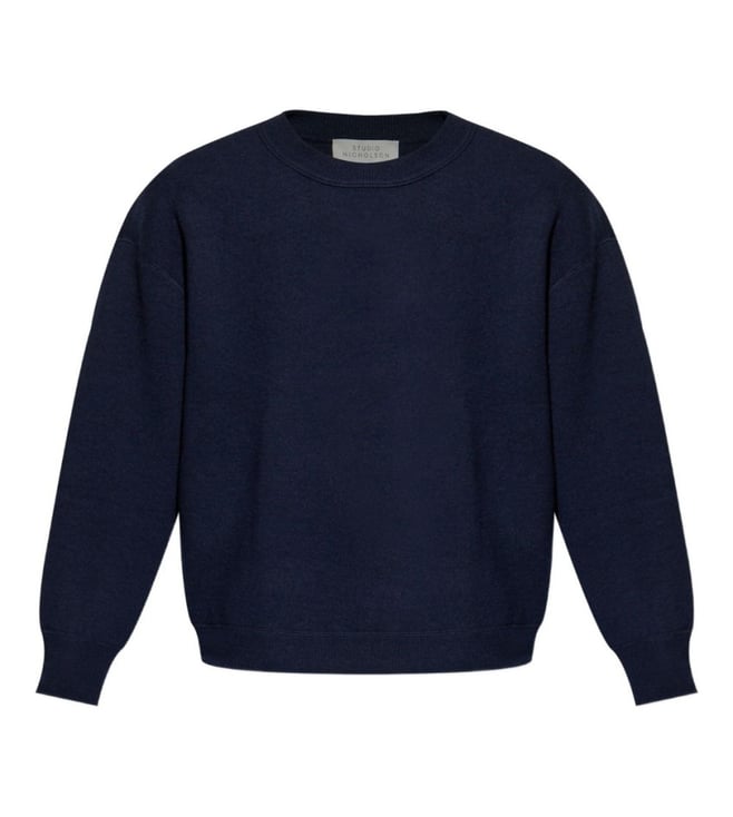Navy Blue Crew-Neck Sweater
