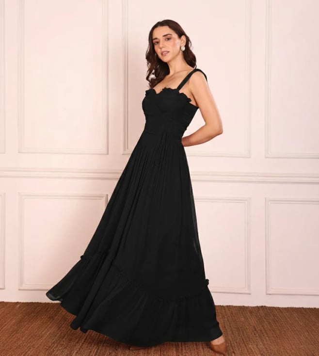 Buy SEORAA Black Georgette Noirette Dress for Womens Online @ Tata CLiQ  Luxury